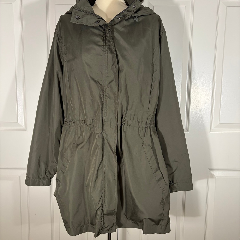 Ava & Viv Olive Green Water Resistant Hooded Anorak Jacket Womens 2X